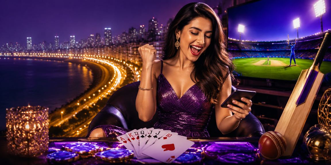 Mumbai Marine Drive neon cricket betting scene
